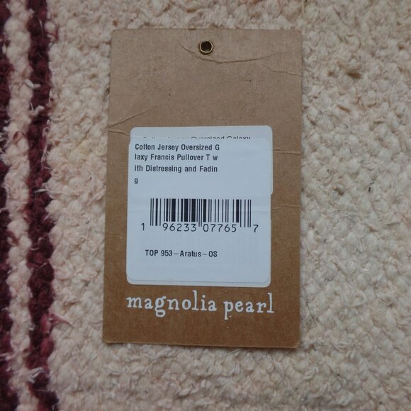 Magnolia Pearl Francis Pullover Galaxy Cotton Jersey Distressed TUNIC Tee OS NWT - Picture 9 of 10